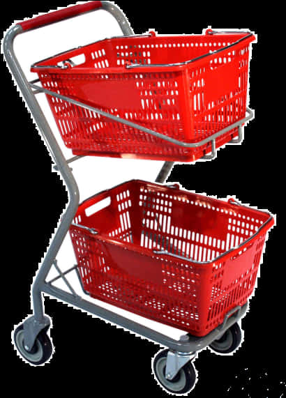 Red Shopping Cart Trolley