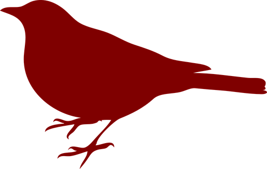 Red Silhouette Bird Graphic