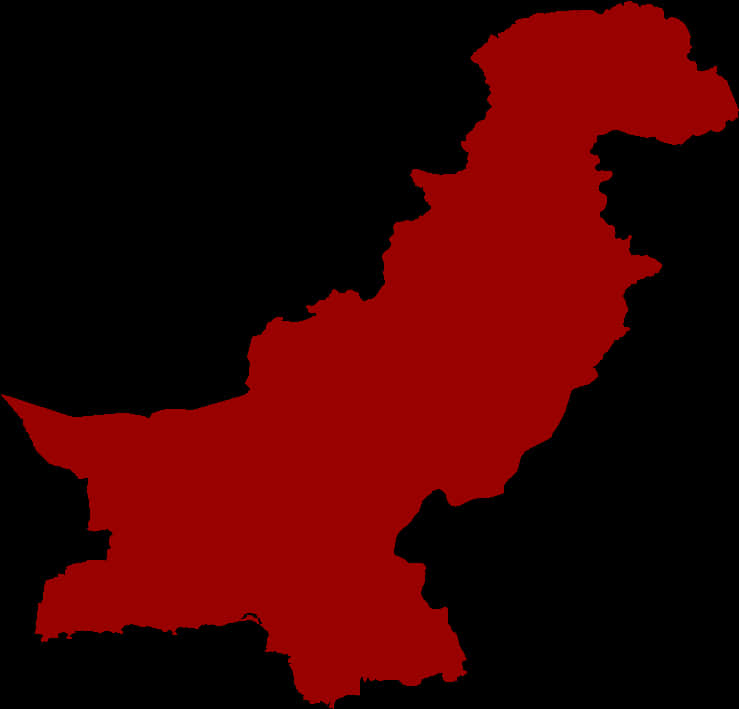 Red Silhouette Mapof Pakistan