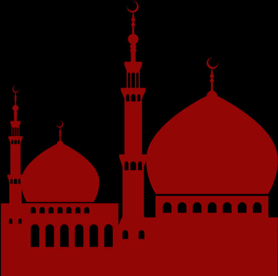 Red Silhouette Mosque Graphic