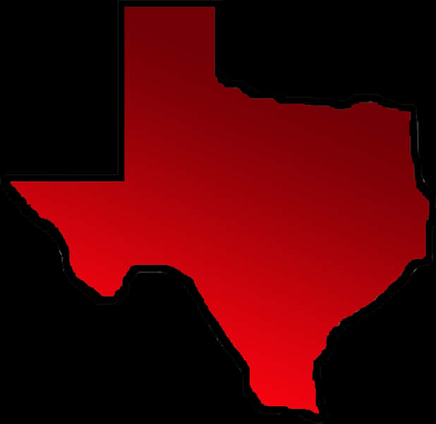 Red Silhouette Texas Map