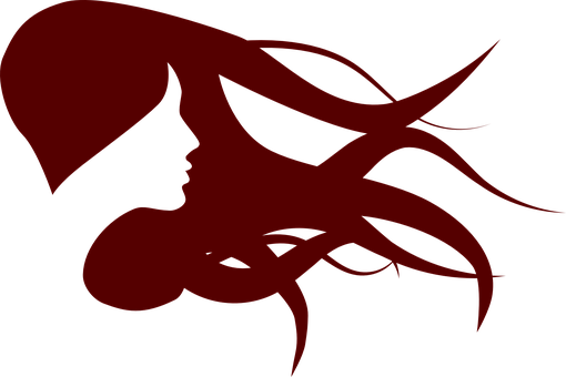 Red Silhouette Woman Profile