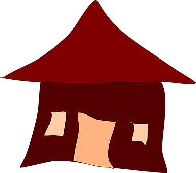 Red Simple House Illustration