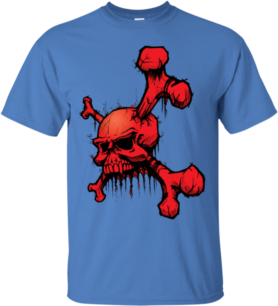 Red Skull Crossbones Tshirt Design