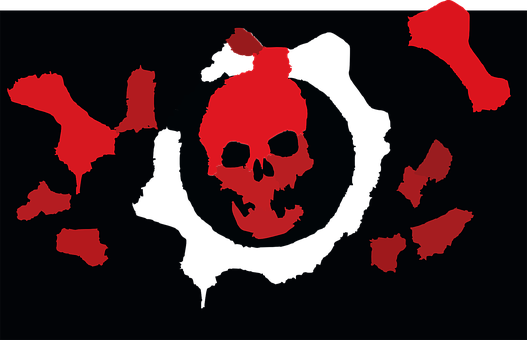 Red Skull Map Illustration