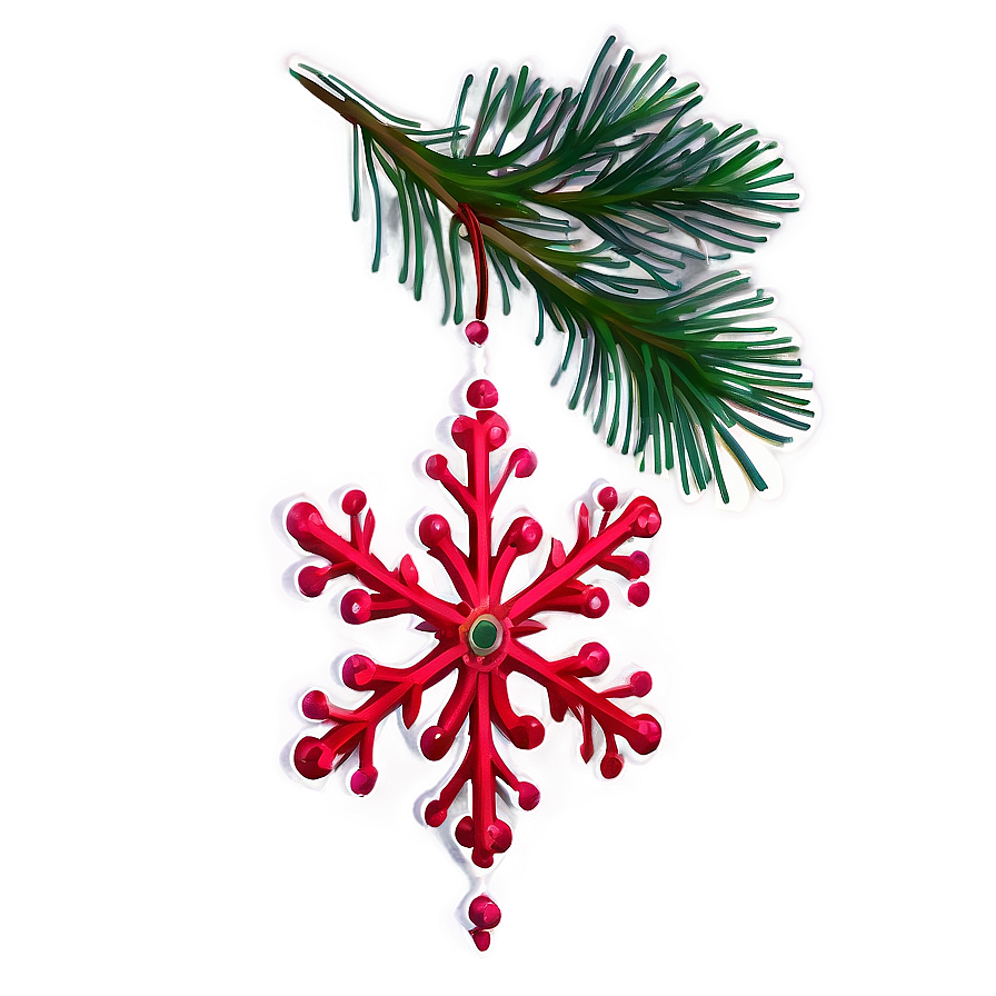 Red Snowflake Ornament Png Ctn