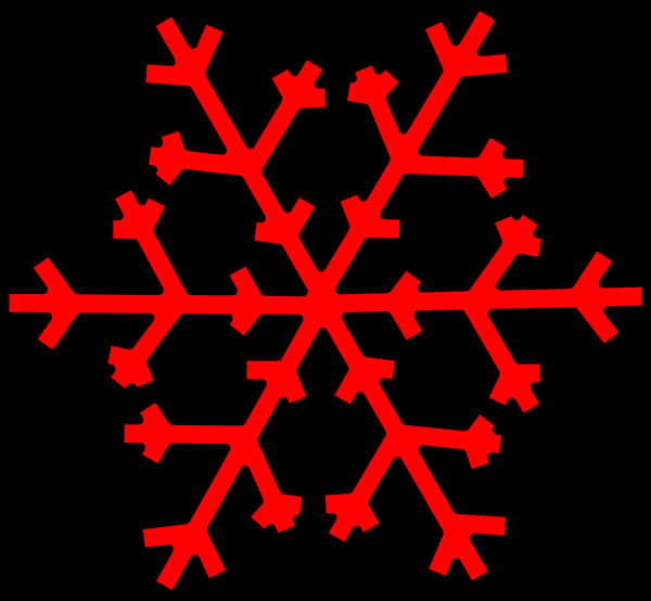 Red Snowflake Silhouette