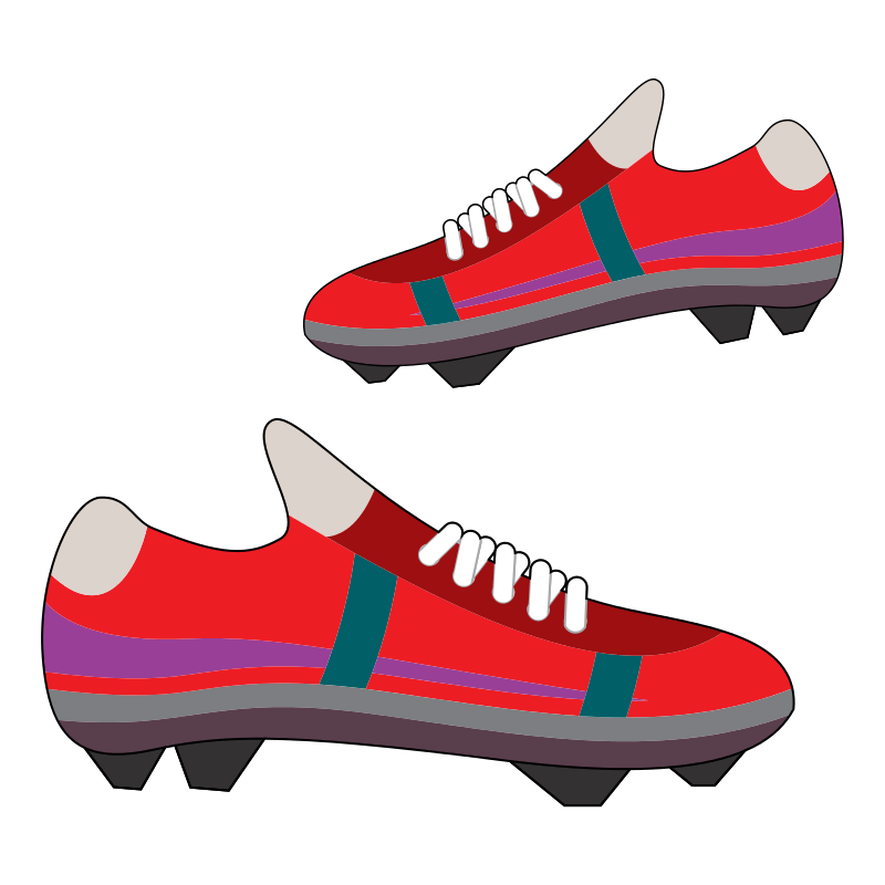 Red Soccer Cleats Illustration