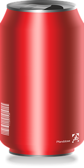 Red Soda Can Mockup