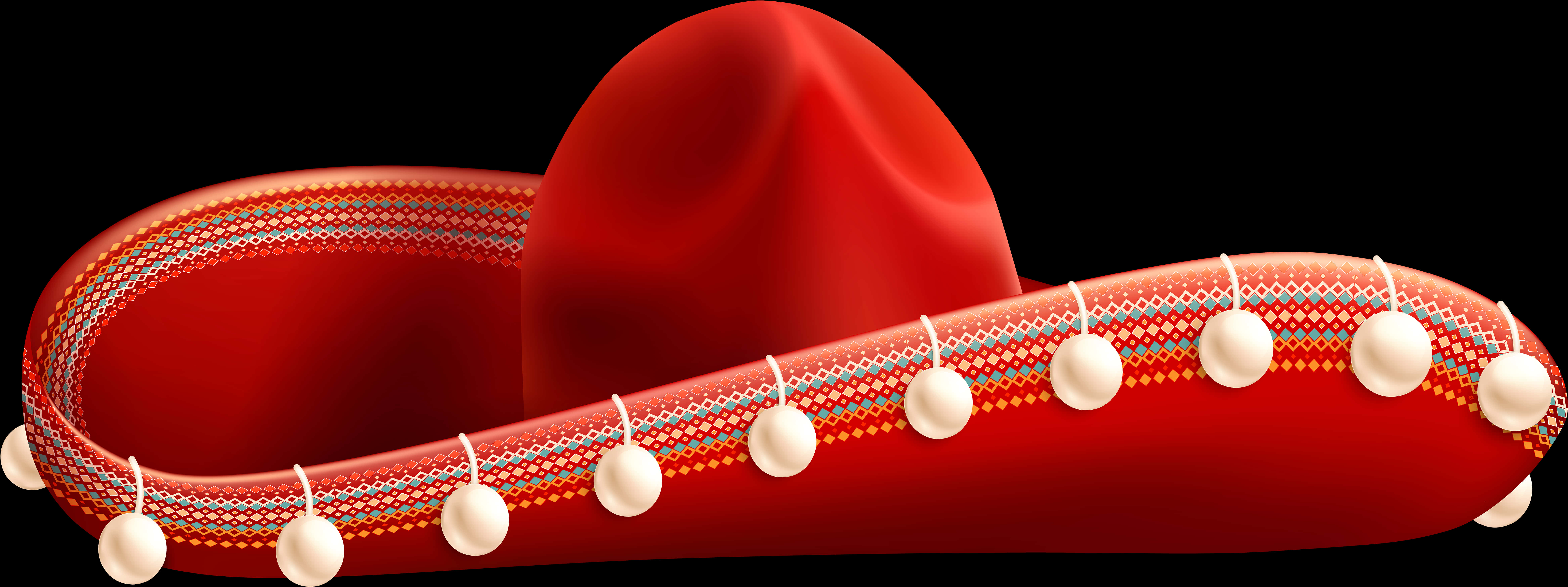 Red Sombrero Hat Graphic