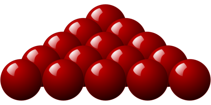 Red Spheres Arrangement Black Background