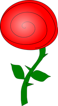 Red Spiral Rose Vector Art