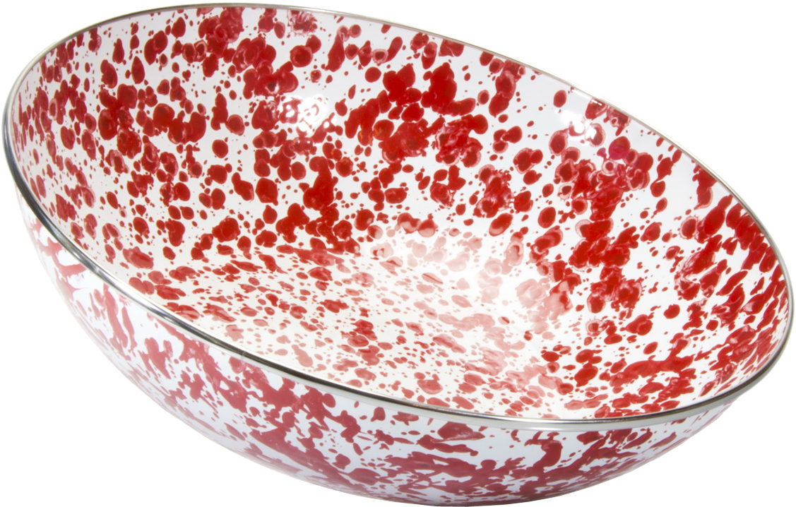 Red Splatter Ceramic Bowl