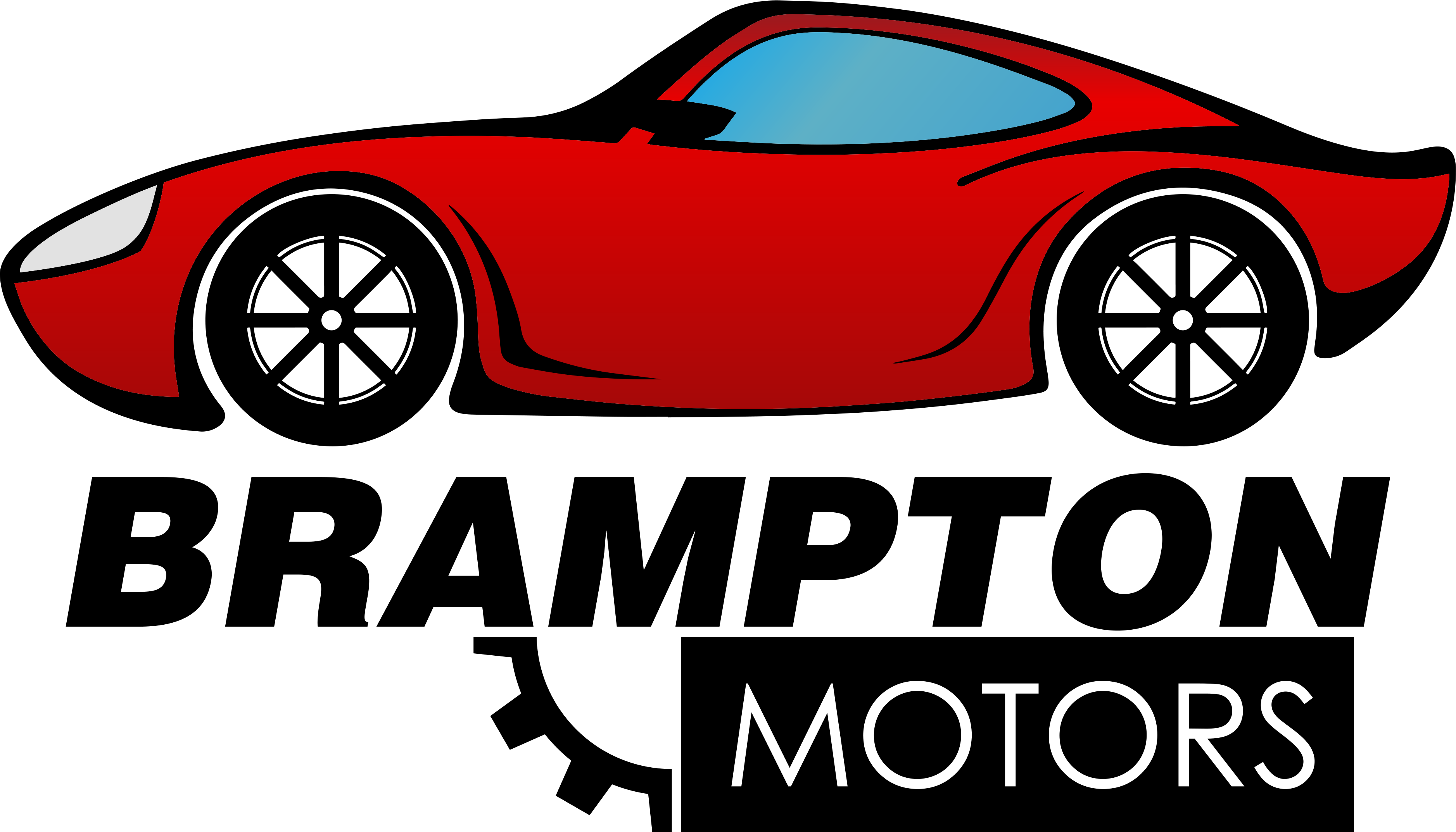 Red Sports Car Brampton Motors Logo