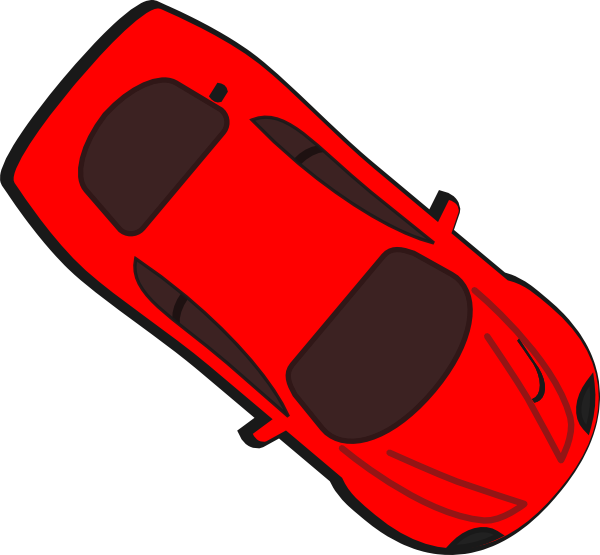Red Sports Car Top View Illustration