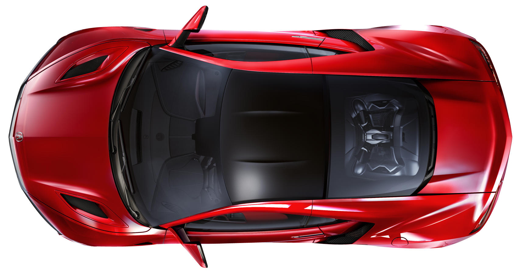 Red Sports Car Top View