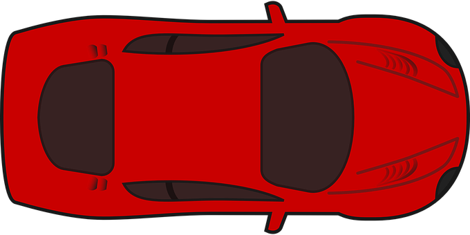 Red Sports Car Top View