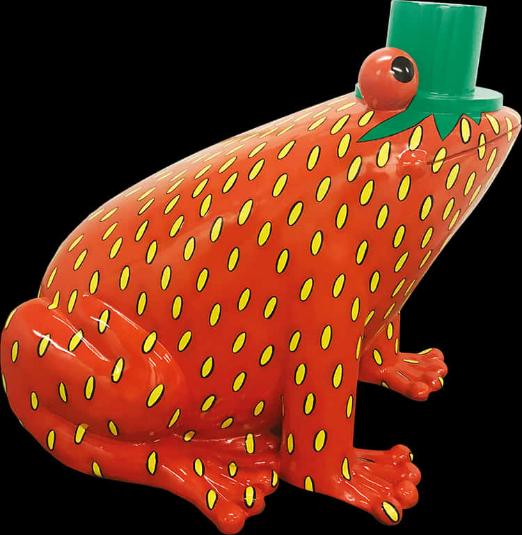 Red Spotted Frog Sculpture