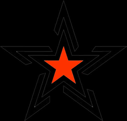 Red Star Black Background Tattoo Design