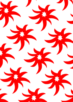 Red Star Patternon Black Background