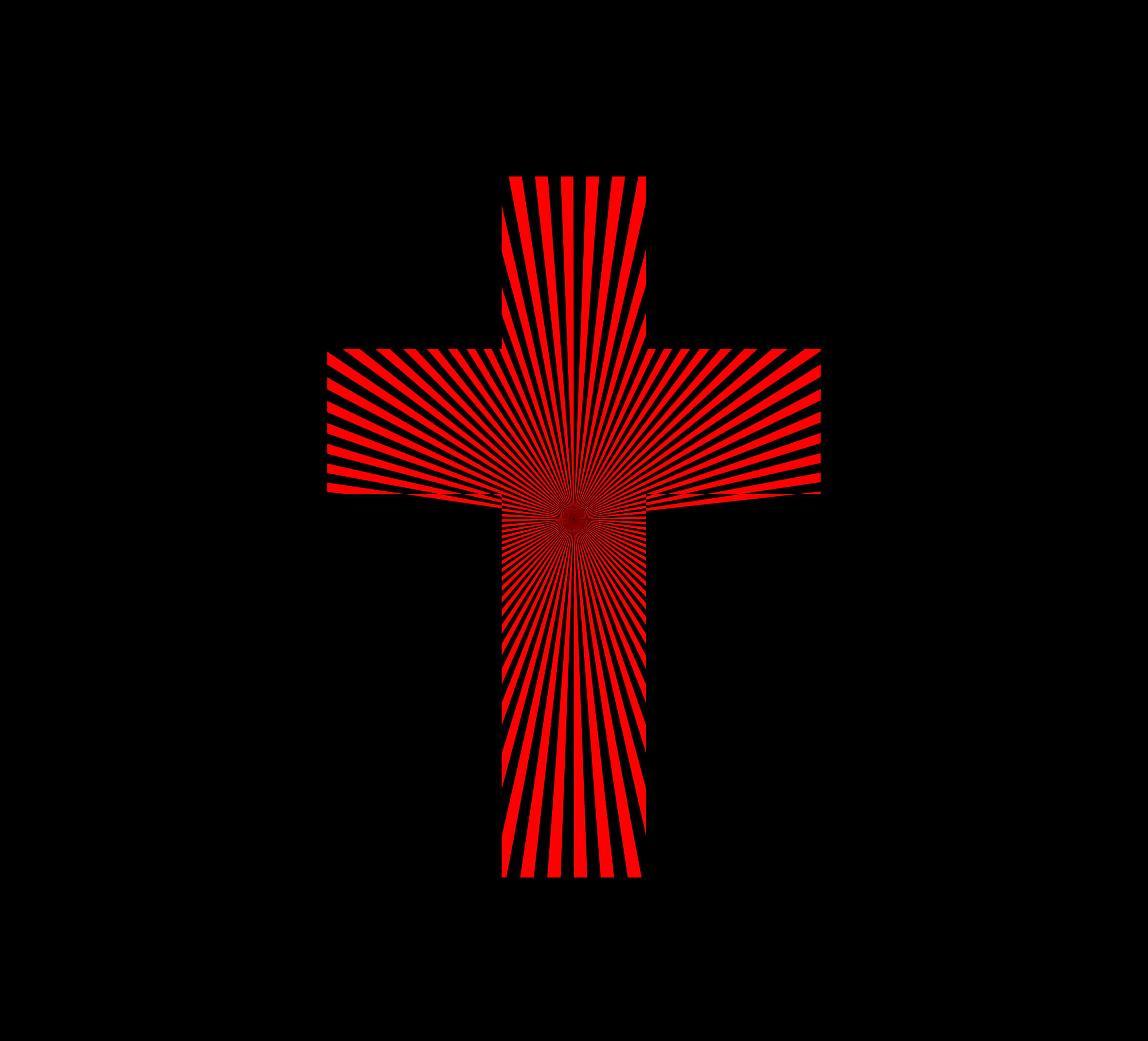 Red Starburst Cross Optical Illusion