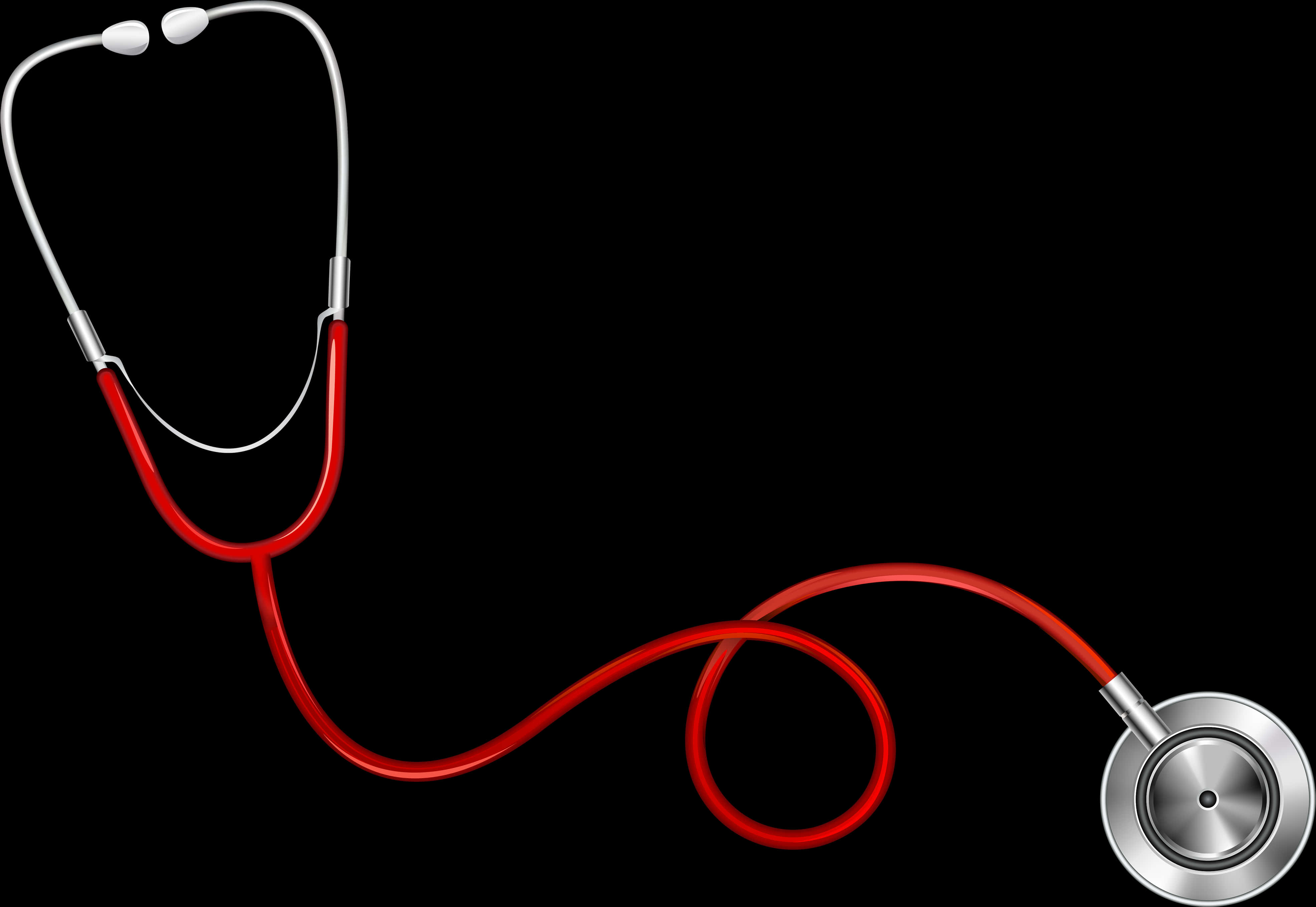 Red Stethoscope Black Background