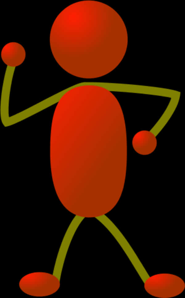Red Stickman Figure Graphic