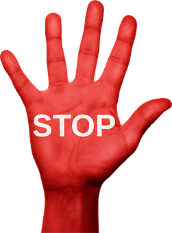 Red Stop Hand Sign
