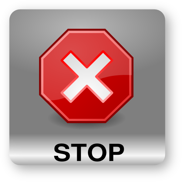 Red Stop Sign With White X