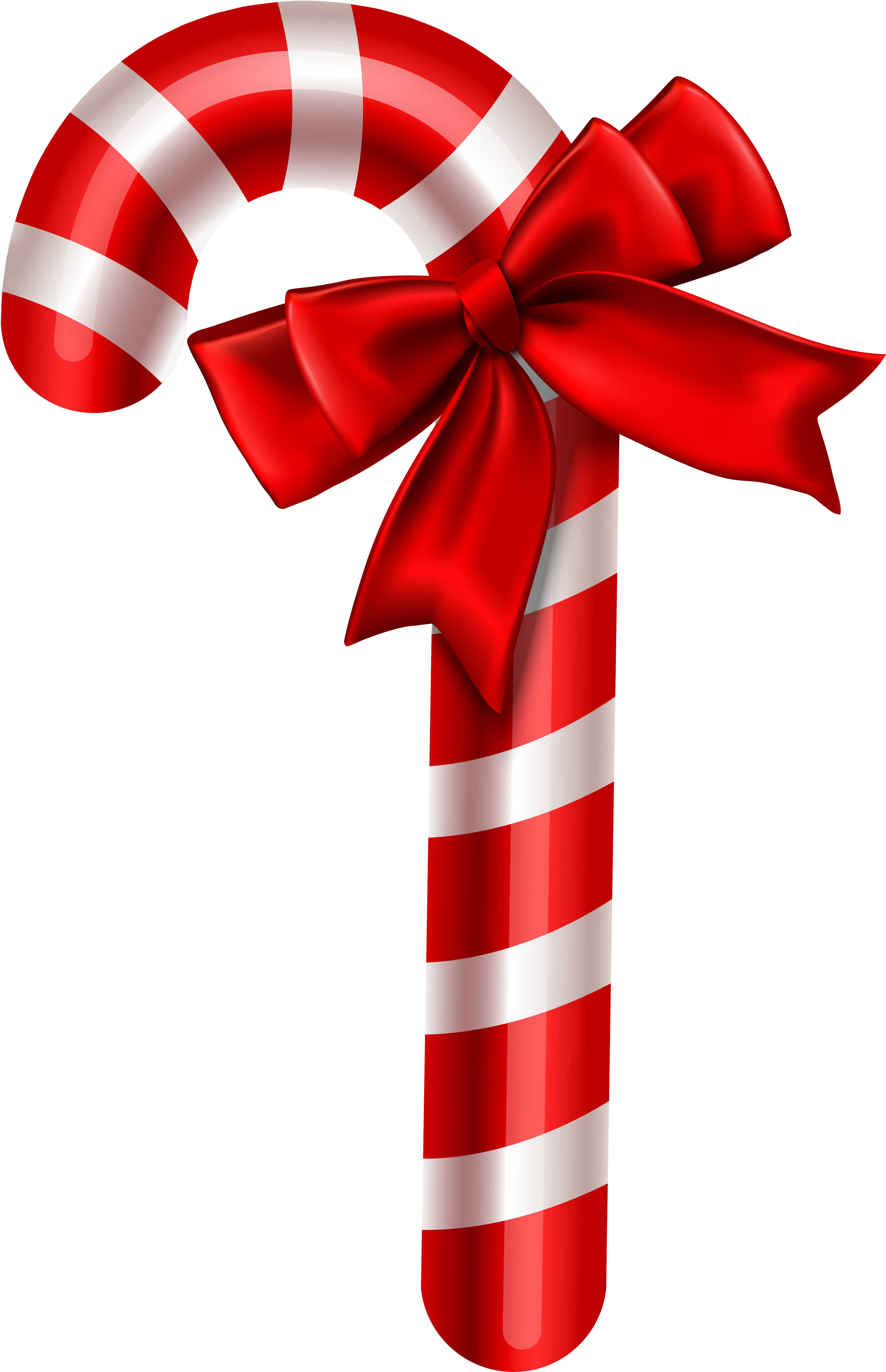 Red Striped Candy Cane With Bow