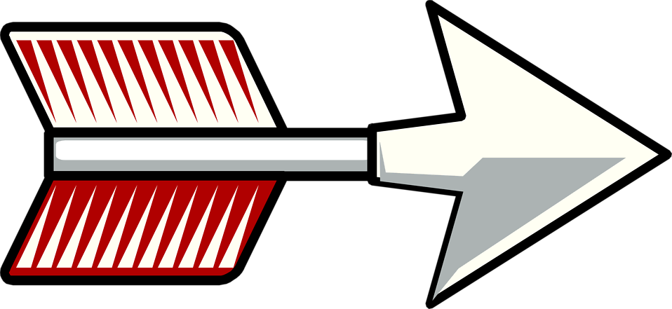 Red Striped Flat Arrow Clipart