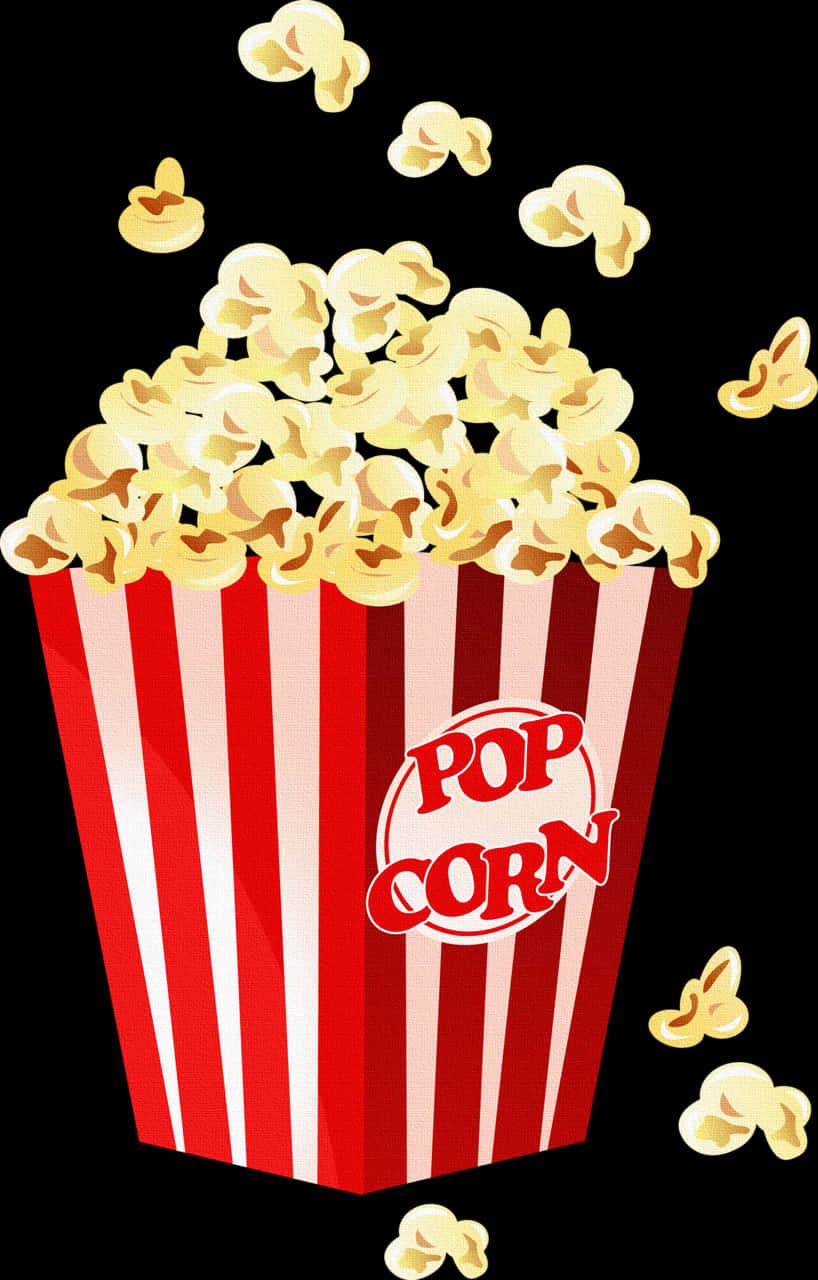 Red Striped Popcorn Box Clipart