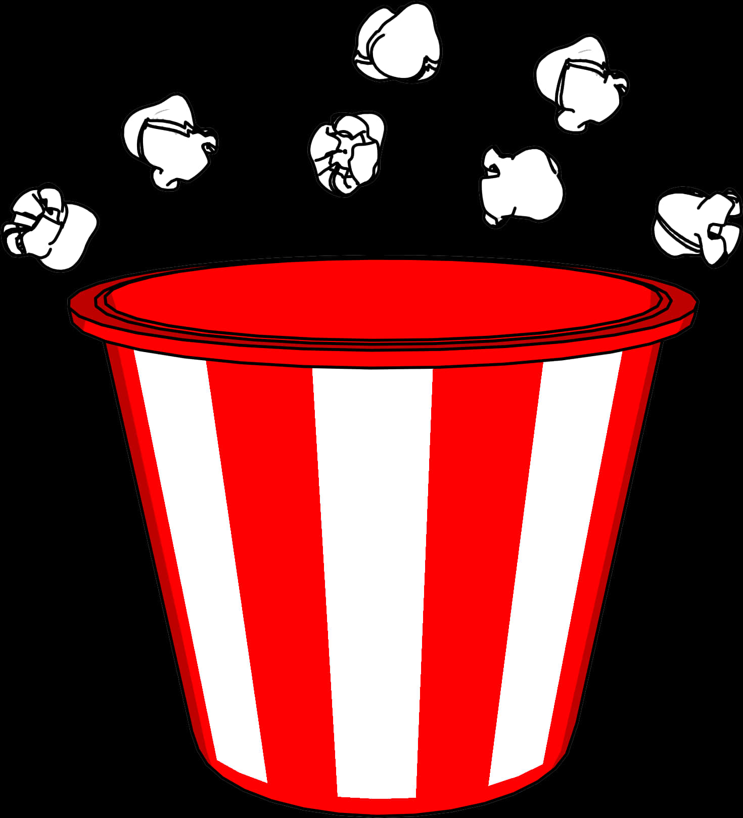 Red Striped Popcorn Bucket Clipart