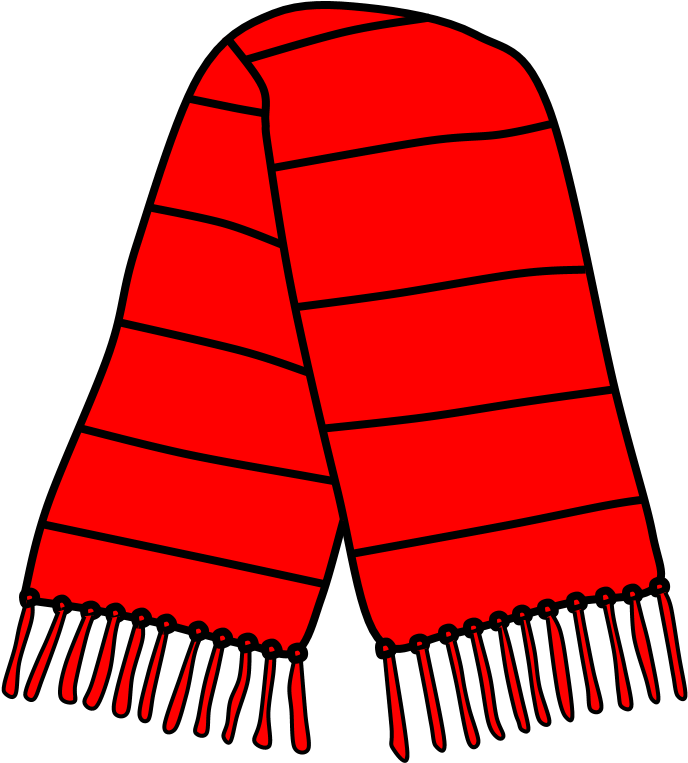 Red Striped Scarf Illustration