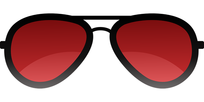 Red Sunglasses Black Background