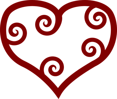 Red Swirl Heart Design