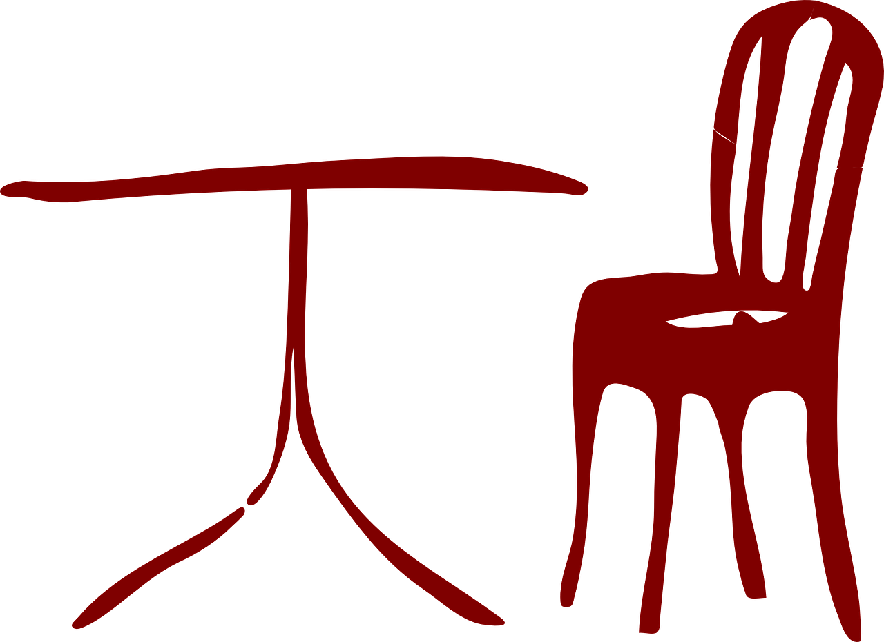 Red Tableand Chair Clipart