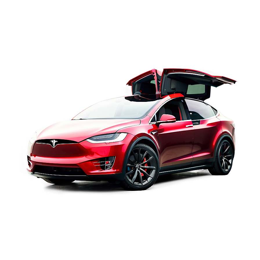 Red Tesla Model X Profile Png Gxo97