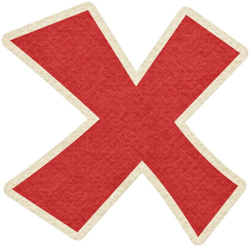Red Textured X Mark