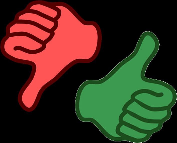 Red Thumbs Down Green Thumbs Up