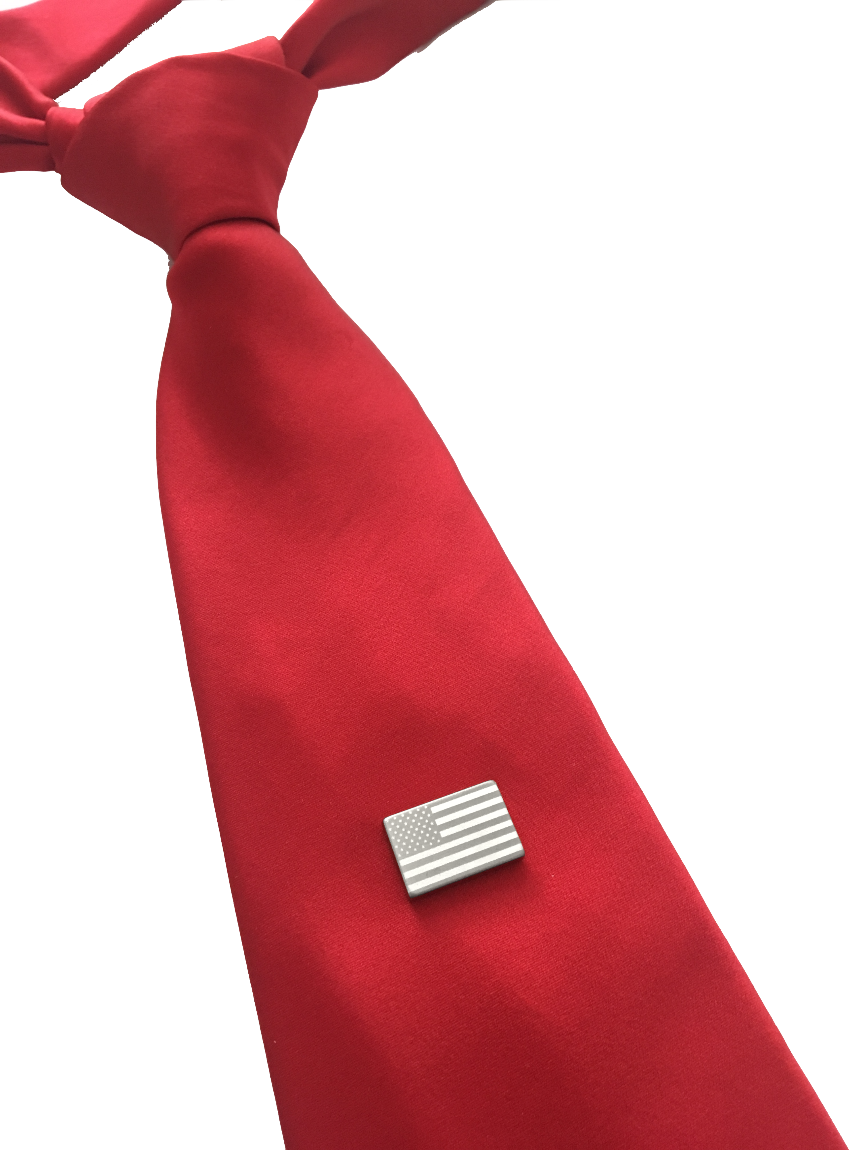 Red Tie Silver Tie Clip