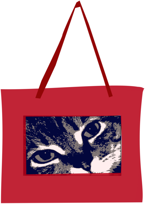 Red Tote Bagwith Cat Design