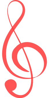 Red Treble Clef Symbol