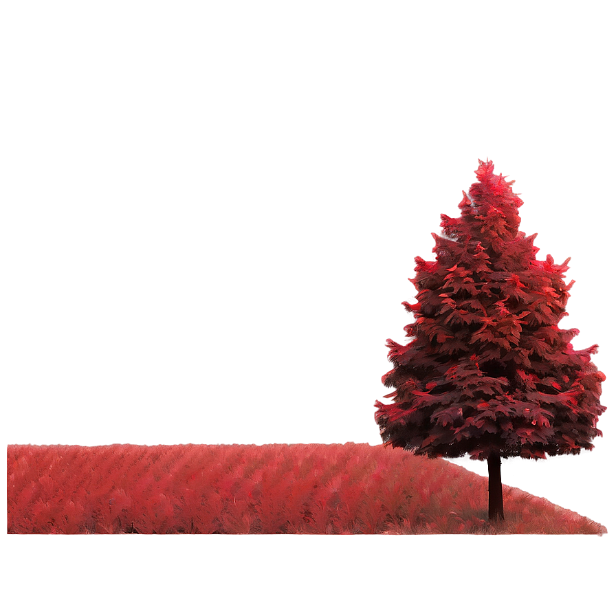 Red Tree In Secluded Grove Png 37