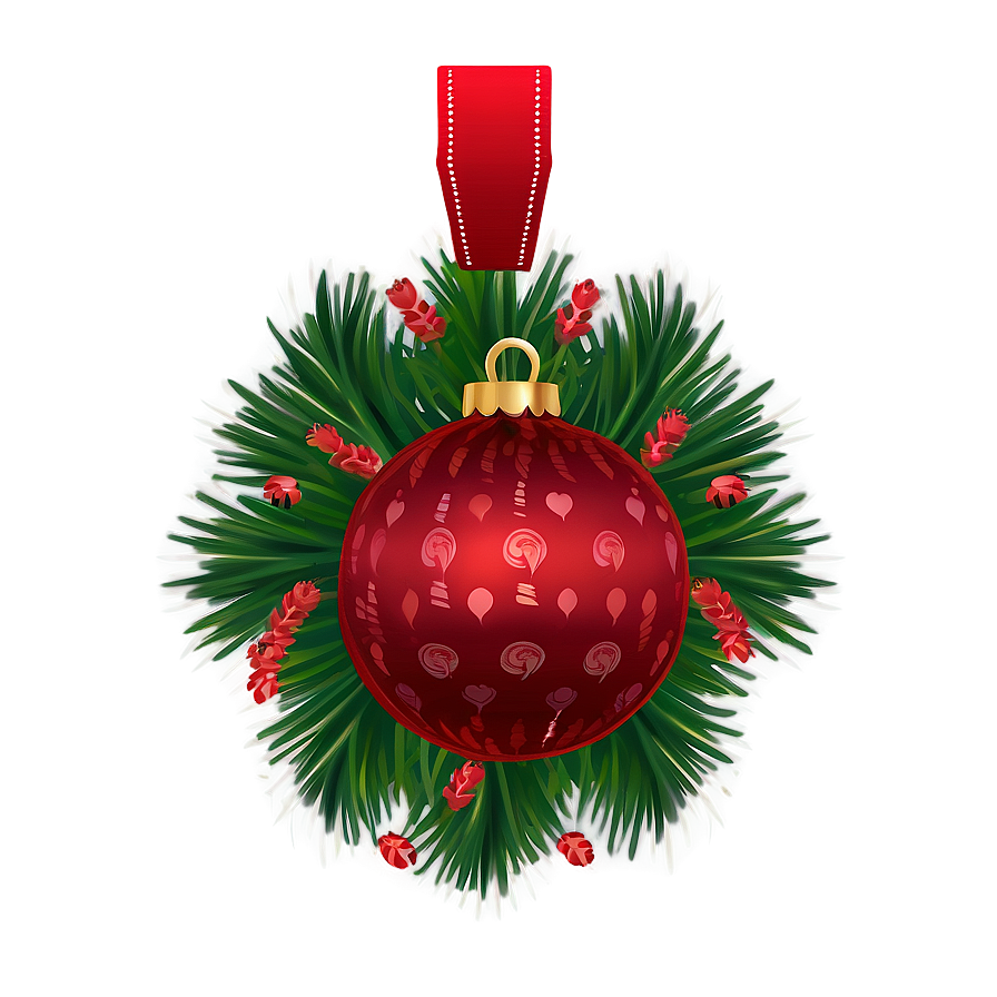 Red Tree Ornament Png 60