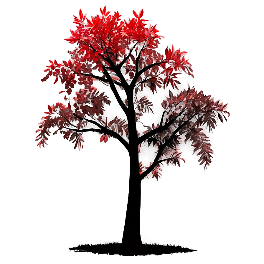 Red Tree Silhouette Png Ykj11