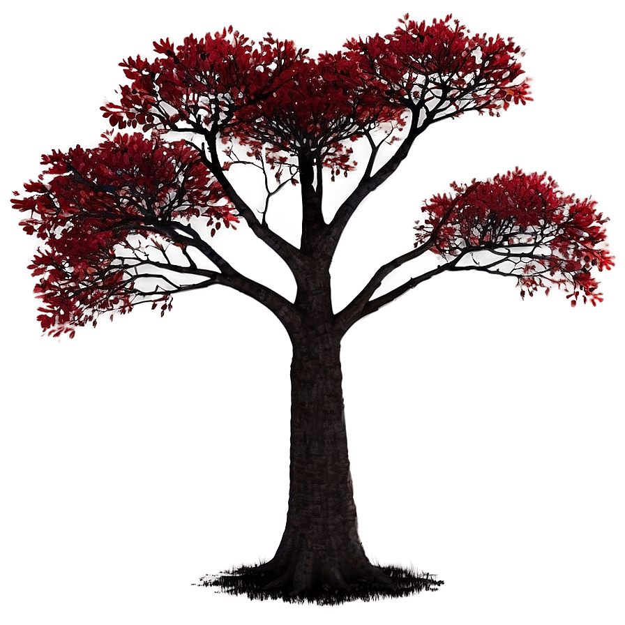 Red Tree Sunset Background Png 25