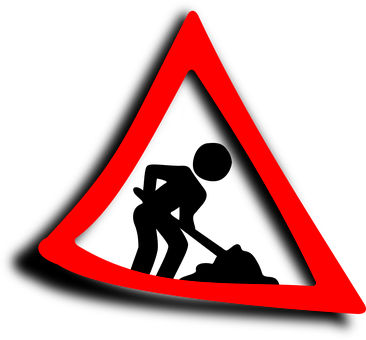 Red Triangle Construction Sign