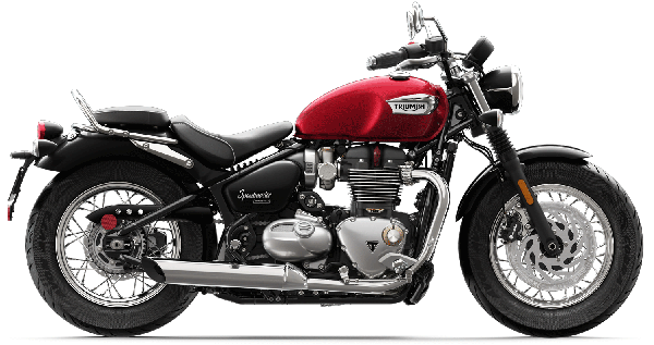 Red Triumph Motorcycle Profile