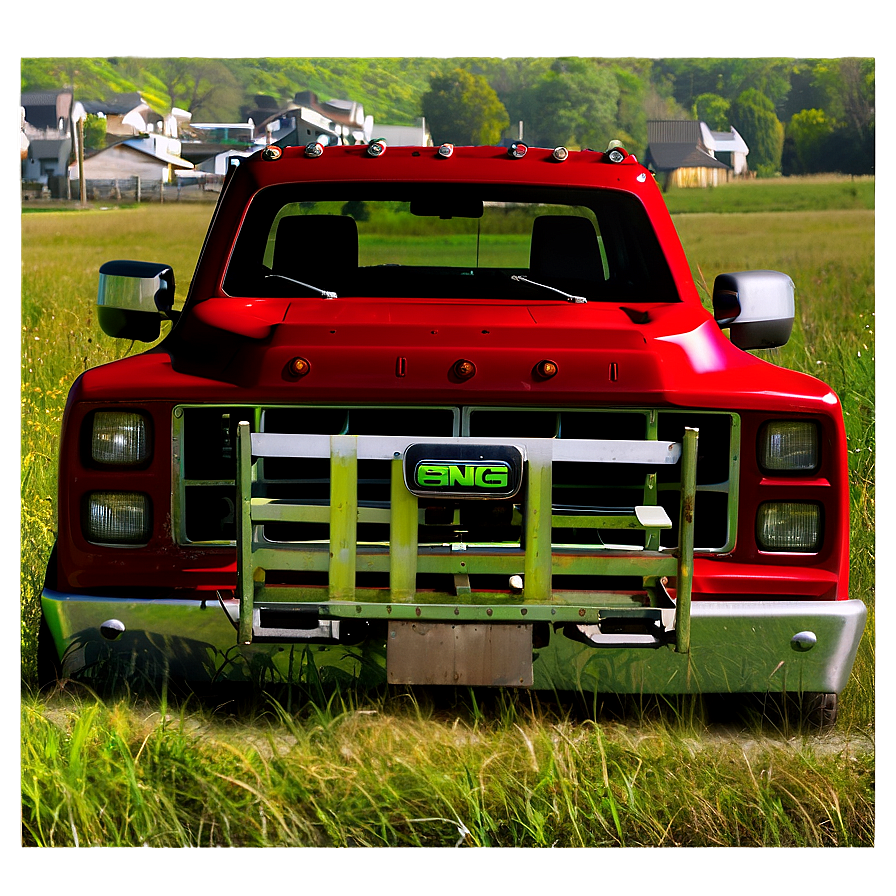 Red Truck In Field Png 63